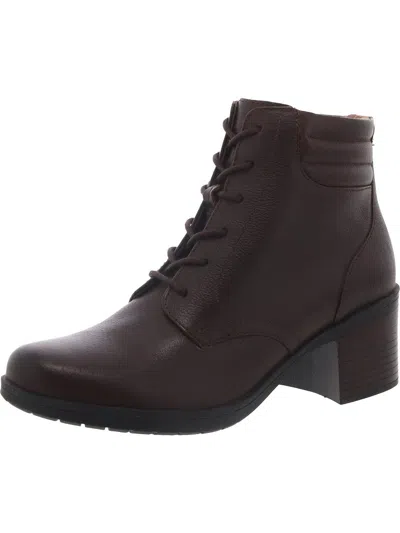 Clarks Hollis Jasmine Womens Leather Lace Up Ankle Boots In Brown