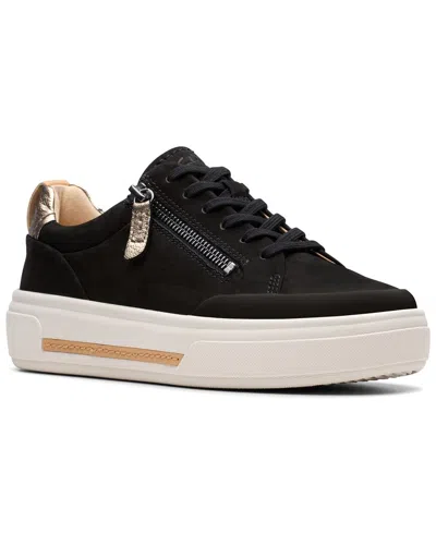 Clarks Hollyhock Zip Nubuck Sneaker In Black