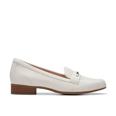 Clarks Juliet Aster In White Leather