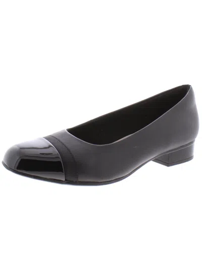 Clarks Juliet Monte Womens Patent Leather Cap Toe Dress Shoes In Black