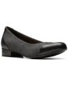 Clarks Women's Juliet Step Slip-on Cap-toe Flats In Black