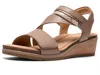 Clarks Kacha Wave Wedge Sandal In Brown