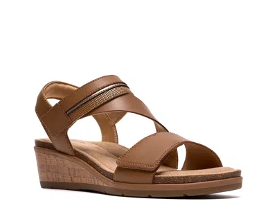 Clarks Kacha Wave Wedge Sandal In Animal Print