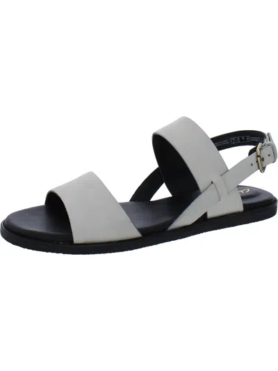 Clarks Karsea Strap Womens Leather Cushioned Footbed Slingback Sandals In White