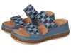 Clarks Kassanda Mule Leather Sandal In Blue