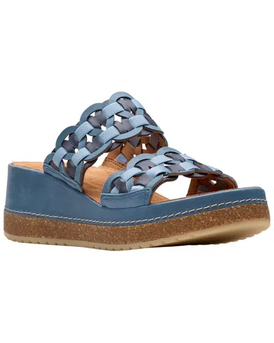 Clarks Kassanda Mule Leather Sandal In Blue