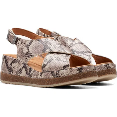 Clarks ® Kassanda Step Wedge Sandal In Animal Print