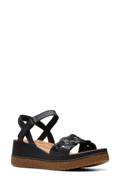 Clarks ® Kassanda Wedge Sandal In Black