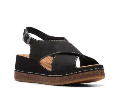 Clarks Kassandra Wedge Sandal In Black