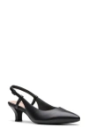 Clarks Illeana Sky Womens Leather Pointed Toe Slingback Heels In Black Leather