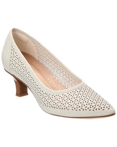 Clarks Kepley Sky Leather Pump In White