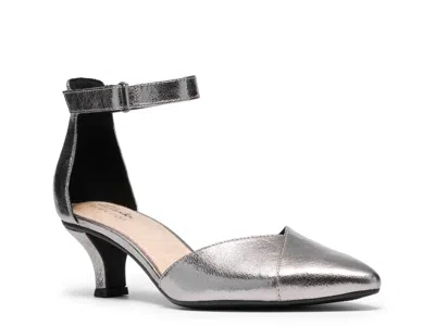 Clarks Kepley Strap Pump In Pewter Metallic