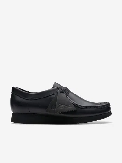 Clarks Kids Leather Wallabee Shoes In Black