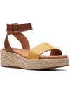 CLARKS KIMMEI IVY WOMENS LEATHER ANKLE STRAP WEDGE SANDALS