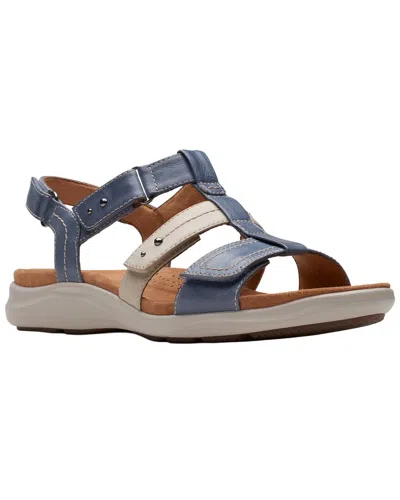 Clarks Kitly Step Leather Sandal In Blue