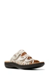 Clarks Laurieann Ruby Scalloped Strap Slide Sandals In Off White Leather