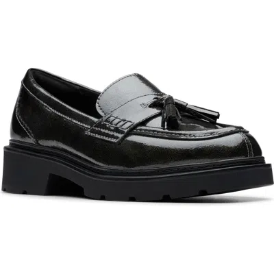 Clarks ® Lauryl Tassel Faux Leather Loafer In Gun Metal