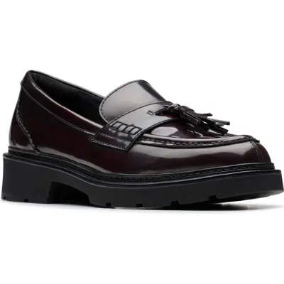 Clarks ® Lauryl Tassel Faux Leather Loafer In Wine