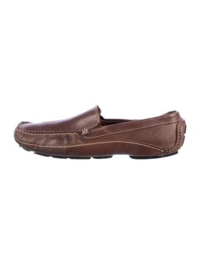Pre-owned Clarks Leather Drivers In Brown