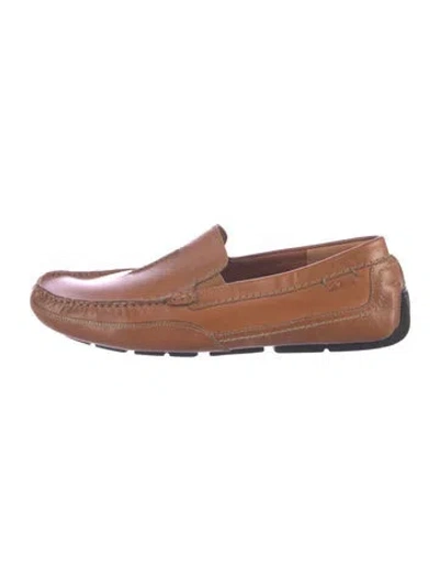 Pre-owned Clarks Leather Drivers In Brown