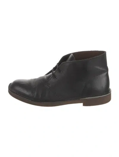 Pre-owned Clarks Leather Lace-up Boots In Black