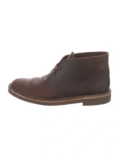 Pre-owned Clarks Leather Lace-up Boots In Brown