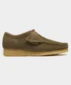 Clarks Leather Wallabee In Olive In Multi