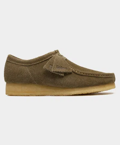 Clarks Leather Wallabee In Olive In Multi