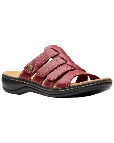 Clarks Leisa Amanda Leather Sandal In Burgundy