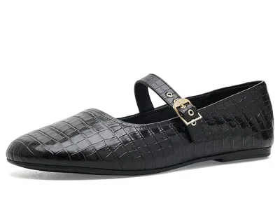 Clarks Livia Jane Women's Dress Flat Shoes Black Croc: 8 B - Medium, Leather