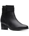 Clarks Loken Buckle Waterproof Ankle Bootie In Black