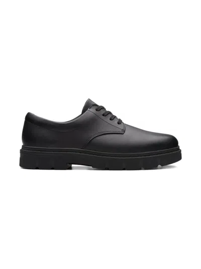 Clarks Kids' Lorcam Loop Lace-up Derby Shoes In Black