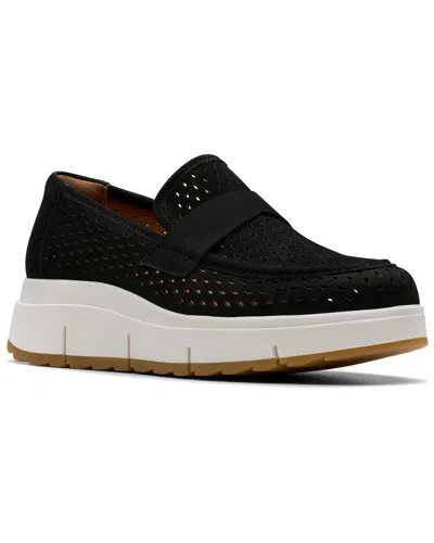 Clarks Loriini Edge Nubuck Loafer In Black
