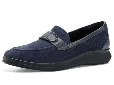 Clarks Lynell Bay Women's Dress Flat Shoes Navy Leather: 7 B - Medium, Leather/suede
