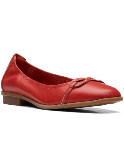 Clarks Lyrical Rhyme Womens Leather Slip-on Loafers In Red