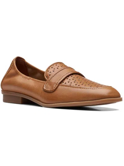 Clarks Lyrical Way Womens Leather Slip-on Loafers In Brown