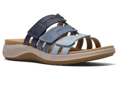 Clarks Maelynn Abby Women's Sandals Blue Combi Leather: 5.5 B - Medium In Brown