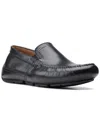 Clarks Markman Mens Leather Slip On Oxfords In Black