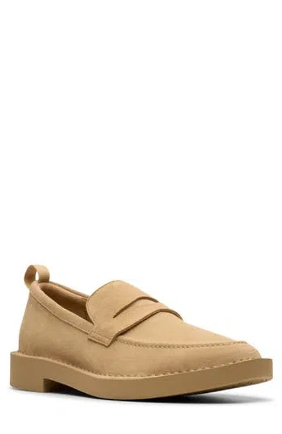 Clarks Martock Lo Suede Penny Loafer In Neutral
