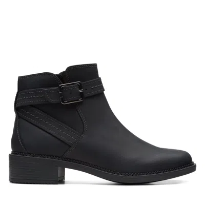 Clarks Maye Strap In Black Leather
