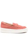 Clarks Mayhill Cove Nubuck Loafers In Pink