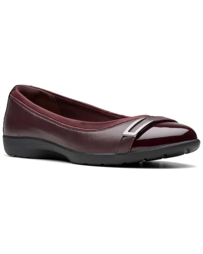 Clarks Meadow Rose Leather Ballet Flat In Red