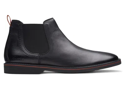 Pre-owned Clarks Men's  Atticus Lt Top Leather Sneakers In Black