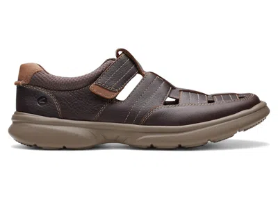 Pre-owned Clarks Men's  Bradley Cove Tumbled Leather Sneakers In Brown