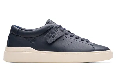 Pre-owned Clarks Men's  Craft Swift Leather Sneakers In Navy Blue