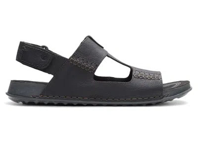 Pre-owned Clarks Men's  Crestview Bay Sandals Leather Sneakers In Black