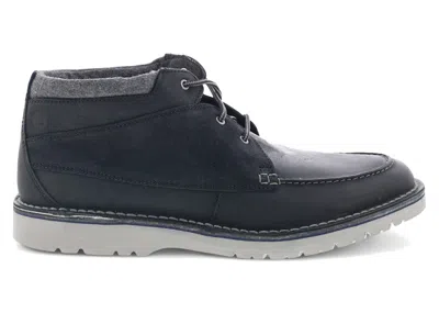 Pre-owned Clarks Men's  Eastford Top Leather Sneakers In Black