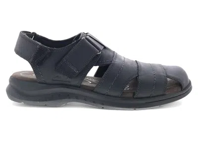 Pre-owned Clarks Men's  Hapsford Cove Sandals Tumbled Leather Sneakers In Black