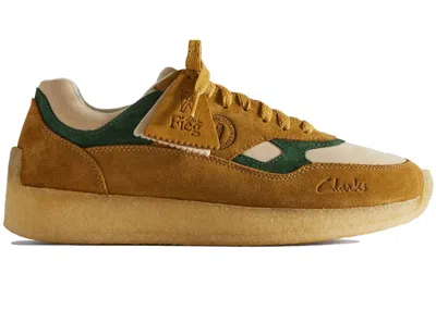 Pre-owned Clarks Men's  Lockhill Ronnie Fieg 8th Street Mustard Sneakers In Mustard Seed