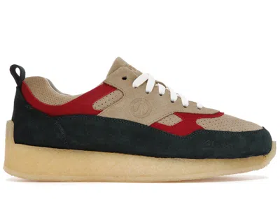 Pre-owned Clarks Men's  Lockhill Ronnie Fieg 8th Street Scarab Sneakers In Tan/green/red